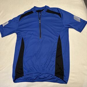 Aerotech Cyclewear Men’s Size 2XLT Cycling Shirt Blue Water Bottle Pockets